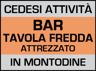 Cedesi attivit bar-tavola fredda